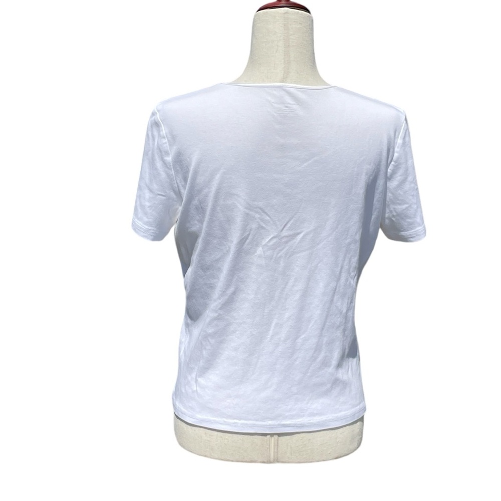 Christopher & Banks 100% cotton white classic tee with elevated neckline M - Picture 11 of 16